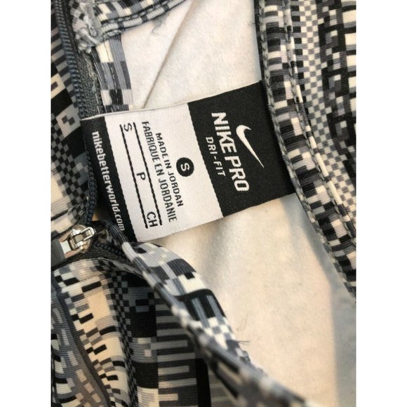 Nike pro Long Sleeve Shirt 1/4 zip pullover size Small Geometric Sweatshirt Half - Picture 5 of 6